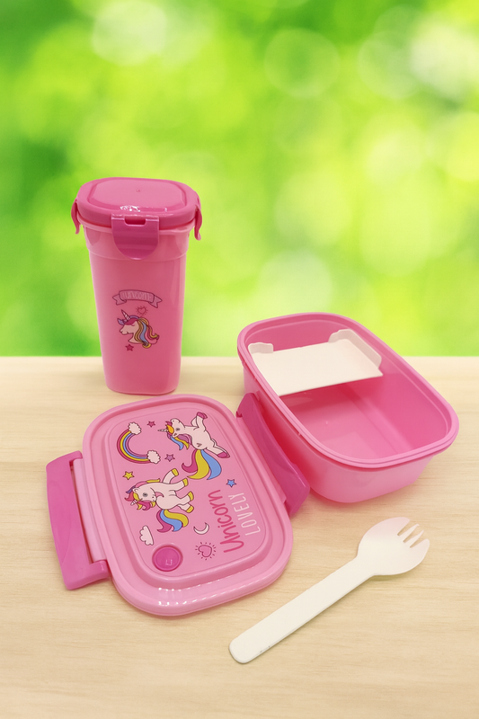 Pink Unicorn Lunchbox with Matching Tumbler