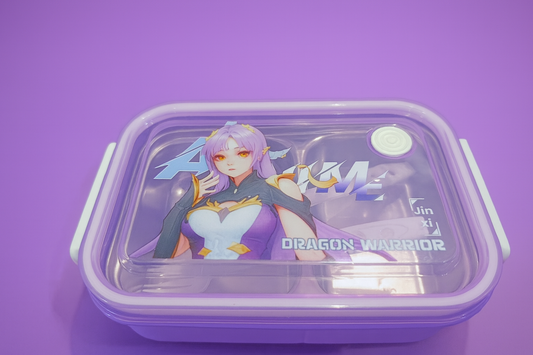 Anime Dragon Warrior Purple Lunchbox Set