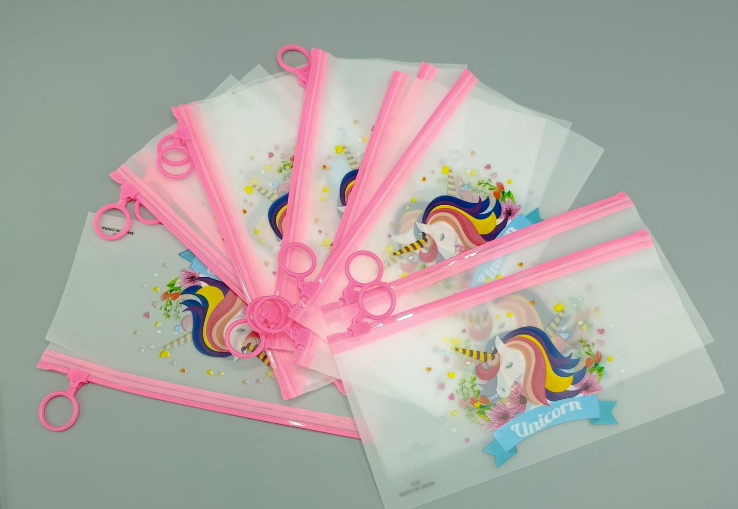 ποΈβ¨ Pack of 6 β Printed Transparent Plastic Pouches ππ¨