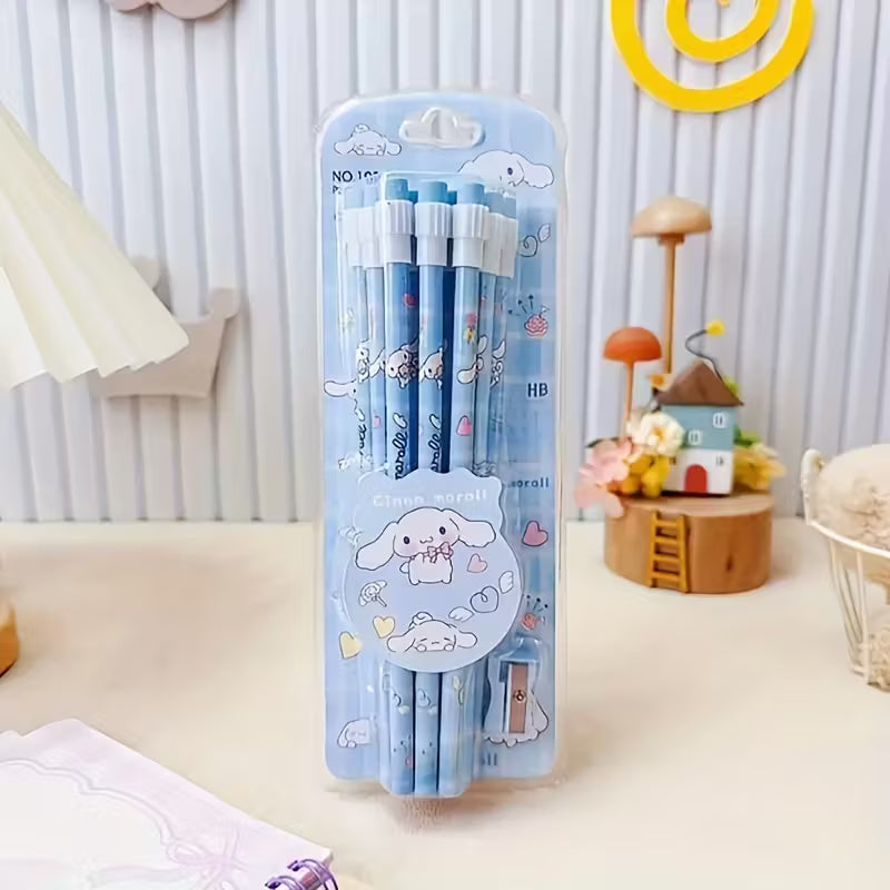 ✏️ 12 Pcs Colorful Pencils with Top Erasers & Sharpener 🧽🖍️