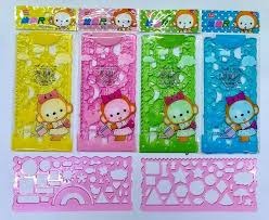 2pcs Clear Geometric Drawing Ruler