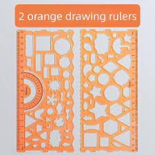 2pcs Clear Geometric Drawing Ruler