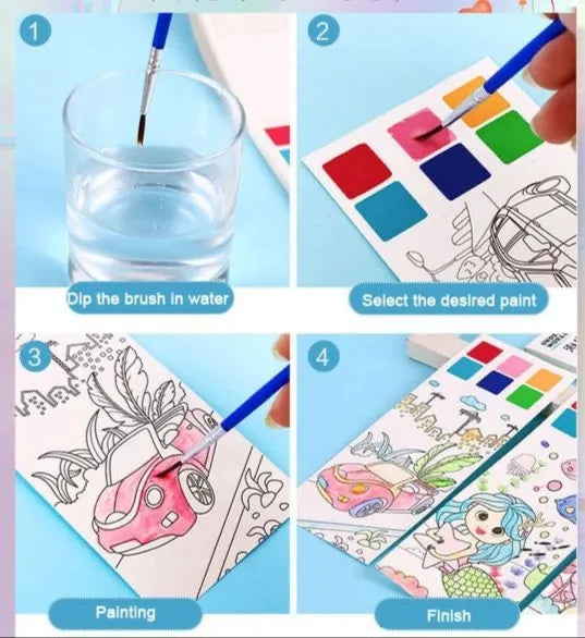 Kids Watercolour Painting Story Books