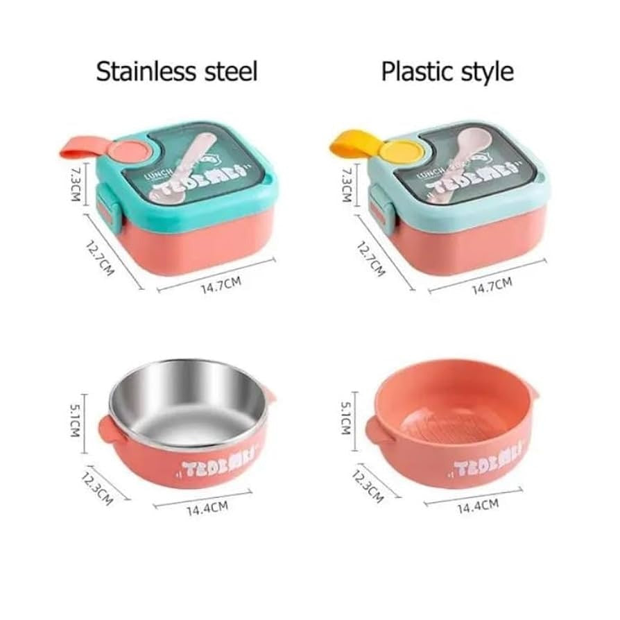 🎨 Art-Square Box – Fun & Safe stainless steel Lunch Box  🌈🧃🧒
