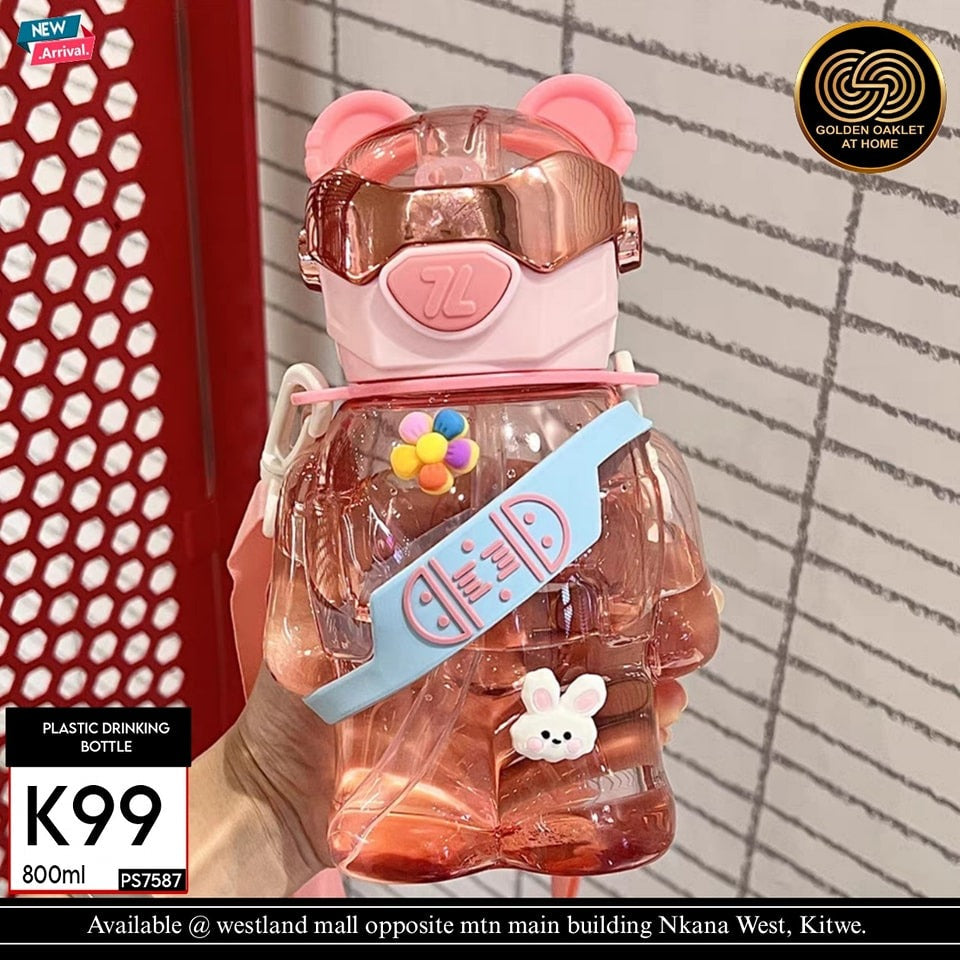 🧢🤖 Cool RobotBear Water Bottle 🚀💧
