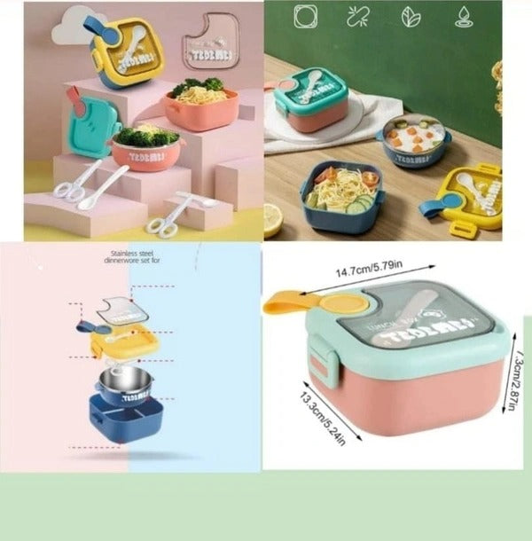 🎨 Art-Square Box – Fun & Safe stainless steel Lunch Box  🌈🧃🧒