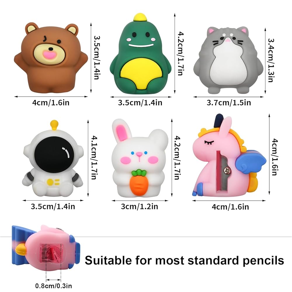 ✏️ Cute Character Sharpeners – Mini and Adorable! 🐰🚗🦄