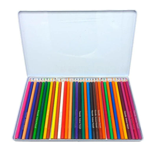 🖍️✨  36 Color Pencils 🎨 in Steel Box 🧑‍🎨