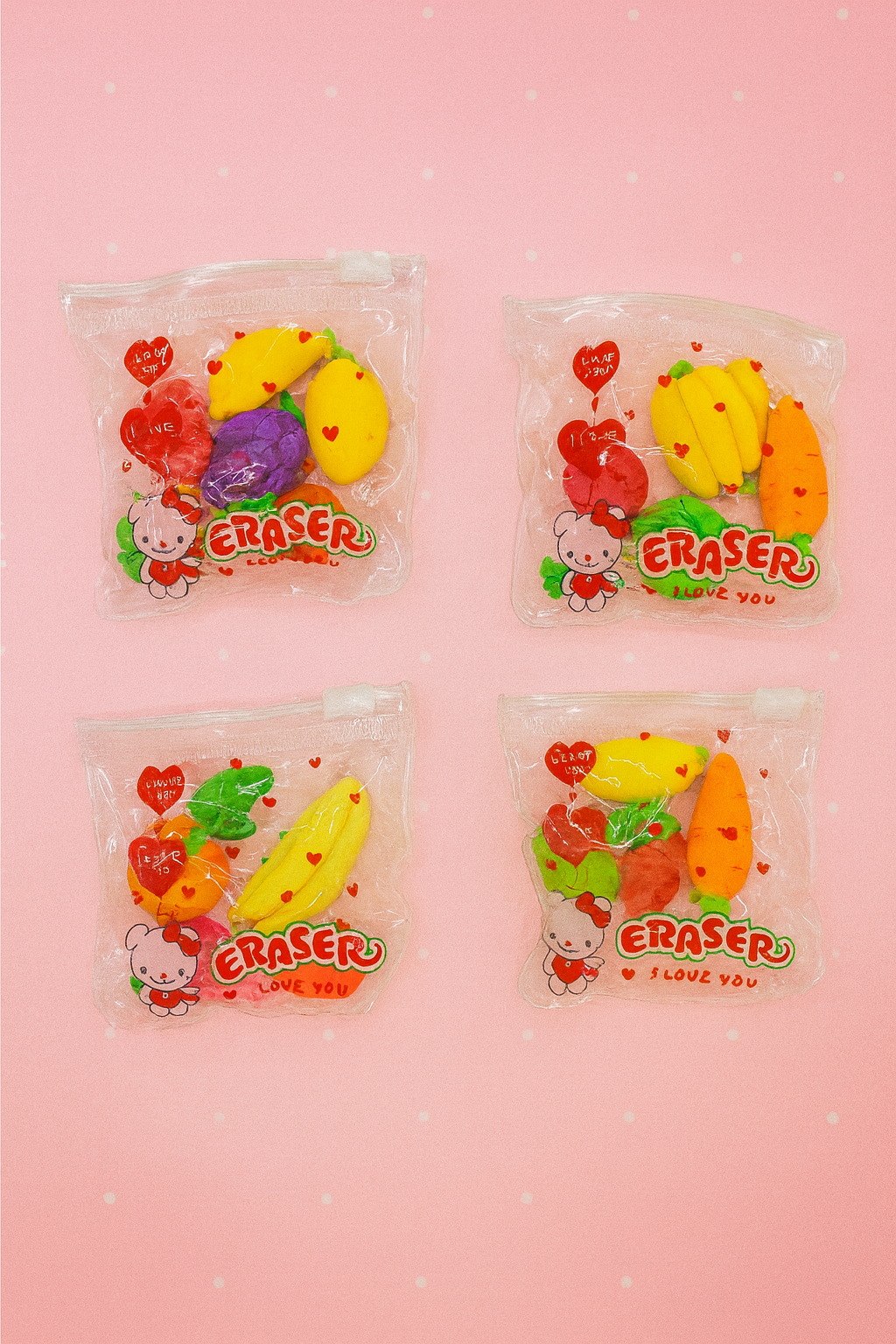 🧸 Fruity Fun Erasers 🍓🍌