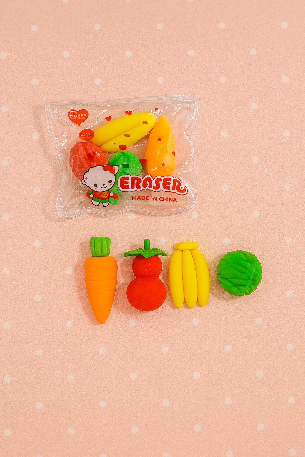 🧸 Fruity Fun Erasers 🍓🍌
