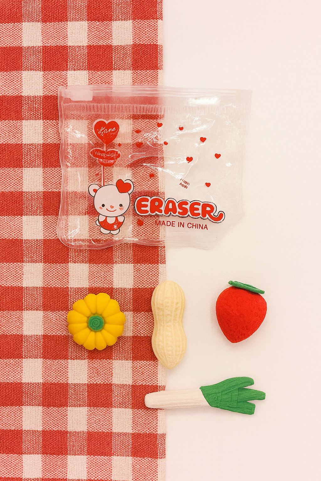 🧸 Fruity Fun Erasers 🍓🍌
