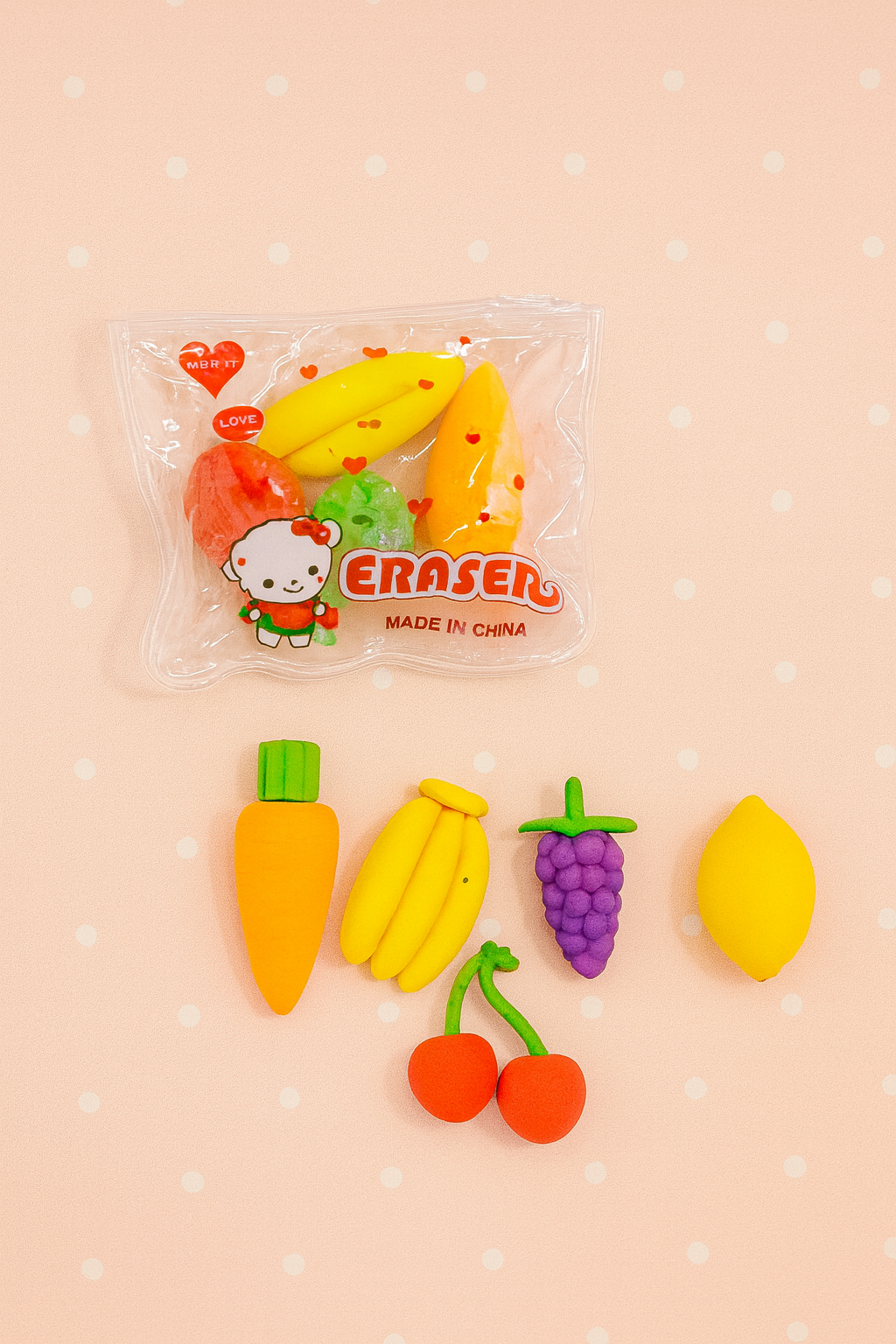 🧸 Fruity Fun Erasers 🍓🍌