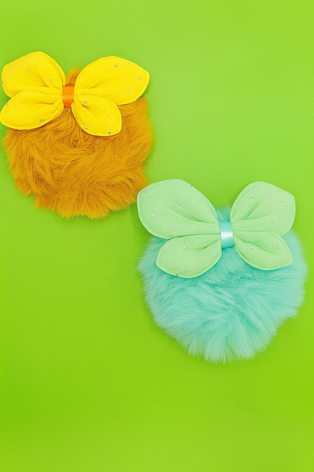 Colourful Bow Fur Hair Accessories