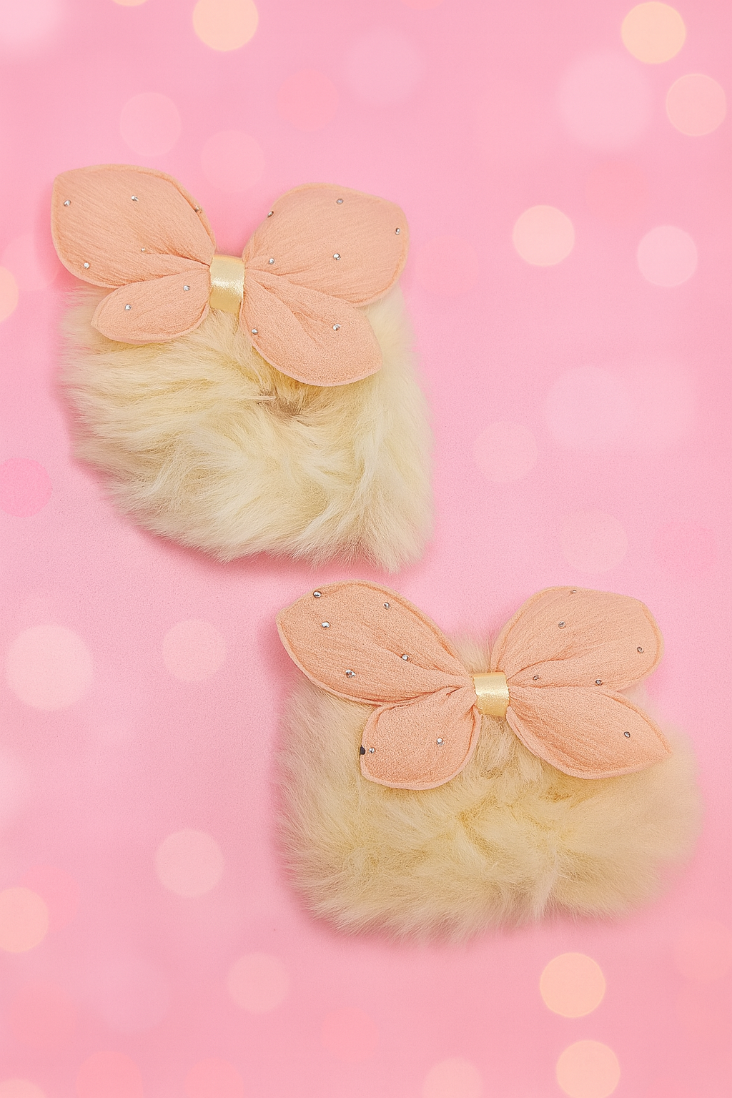 Colourful Bow Fur Hair Accessories