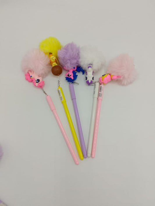💖🦄 Fluffy Unicorn Pen with Pom Pom – Dreamy Writing Fun! 🌈