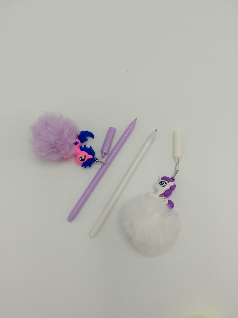 💖🦄 Fluffy Unicorn Pen with Pom Pom – Dreamy Writing Fun! 🌈