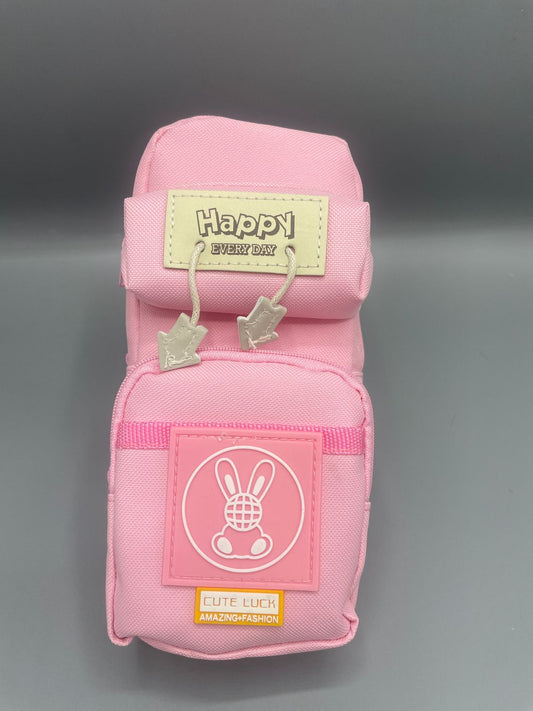 🌸Cute Bunny Mini Backpack Pouch – “Happy Every Day” 🐇🎒✨🌈