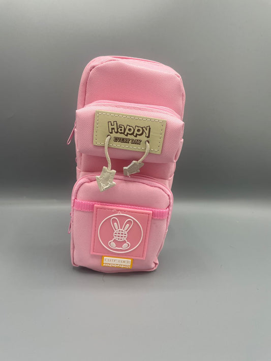 🌸Cute Bunny Mini Backpack Pouch – “Happy Every Day” 🐇🎒✨🌈
