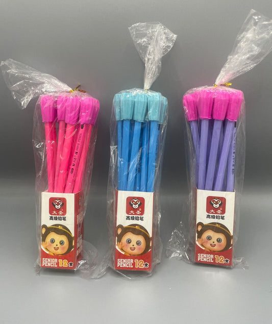 ✏️ 12 PCs Colourful Pencils with Top Erasers 🧽🖍️ – Perfect for School & Fun!