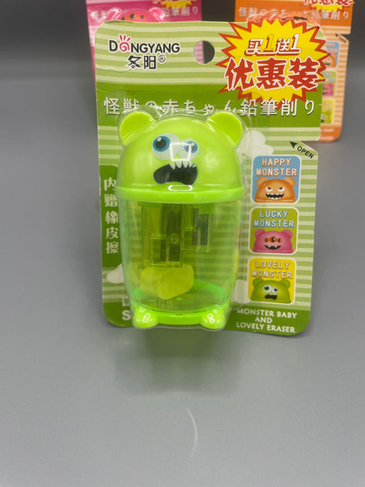 👾 Monster Sharpener with Eraser 🧽 – Fun & Handy Tool for Kids! ✏️