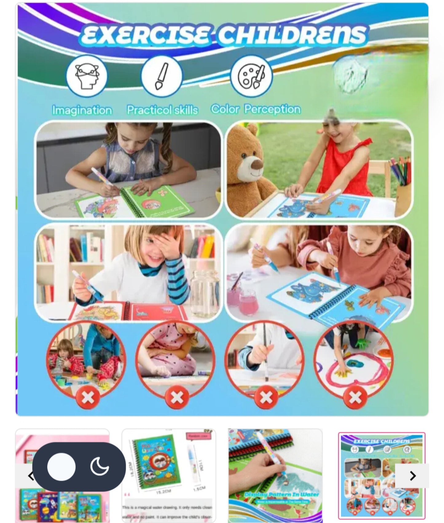 Magic Water Pen Drawing Book