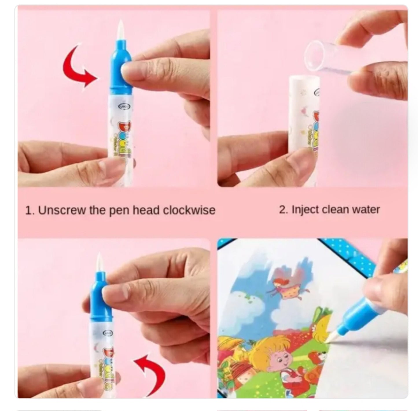 Magic Water Pen Drawing Book