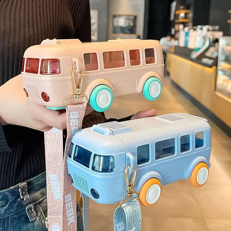 🚌💧 Cute Bus Sippy Bottle – Fun & Easy Drinking for Kids! 🍼🎒