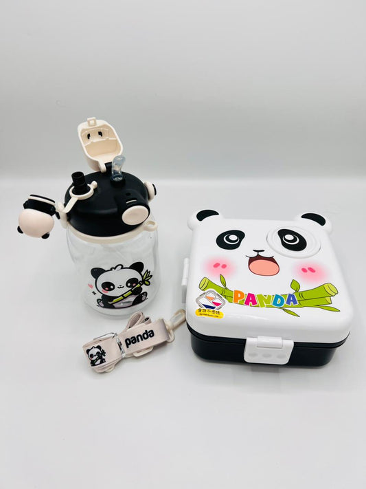 🐼✨ Cartoon Fun Set – Lunch & Water Bottle for Kids!🐼🎋