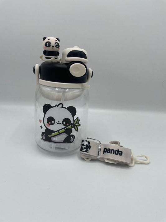 🐼✨ Cute Straw Pop Cup Panda – Glass Water Bottle for Kids & Teens 💧🥤