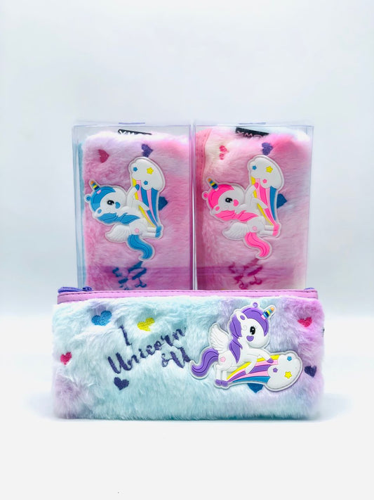 🦄✨ Unicorn Plush Pencil Pouch 🖊️🌈