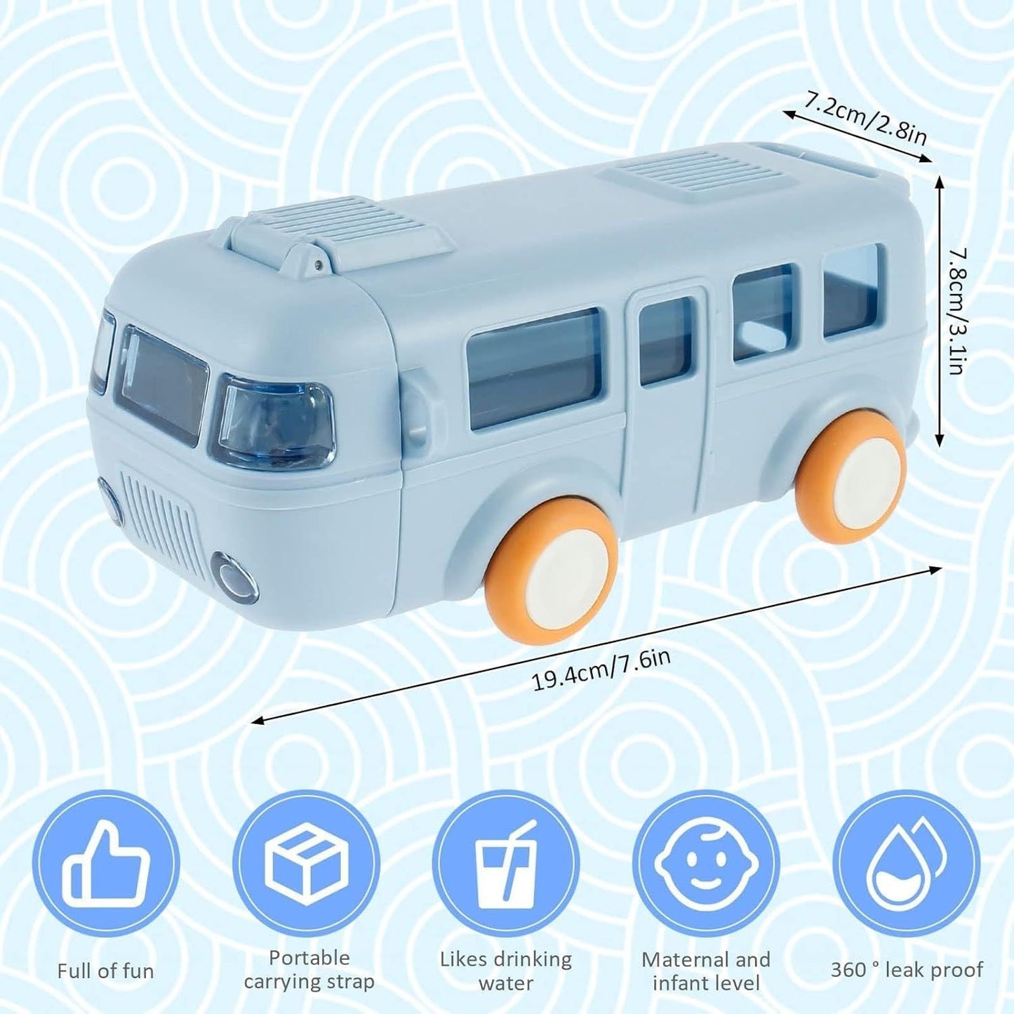 🚌💧 Cute Bus Sippy Bottle – Fun & Easy Drinking for Kids! 🍼🎒