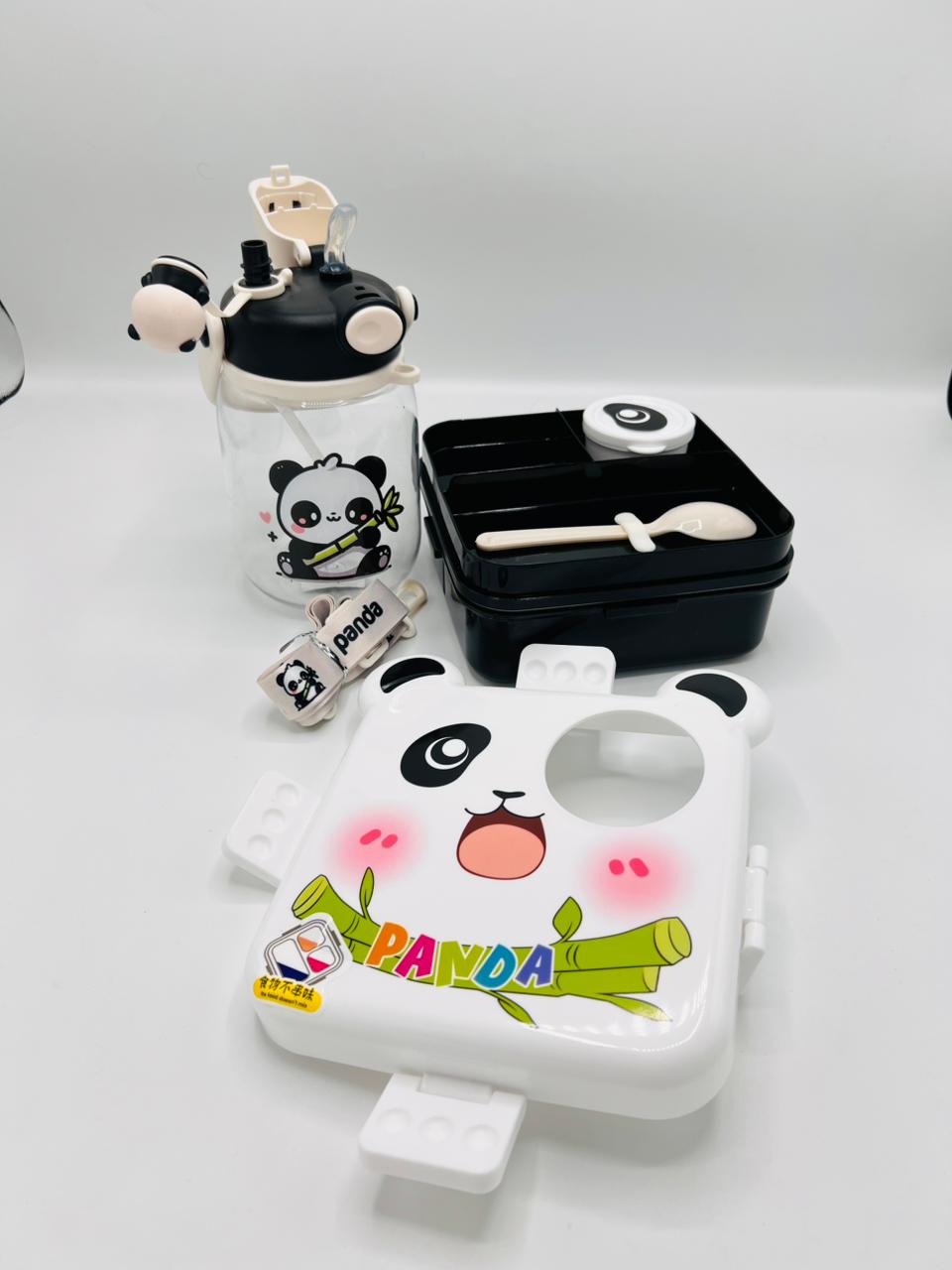 🐼✨ Cartoon Fun Set – Lunch & Water Bottle for Kids!🐼🎋