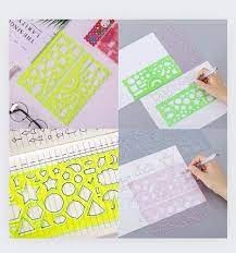 2pcs Clear Geometric Drawing Ruler